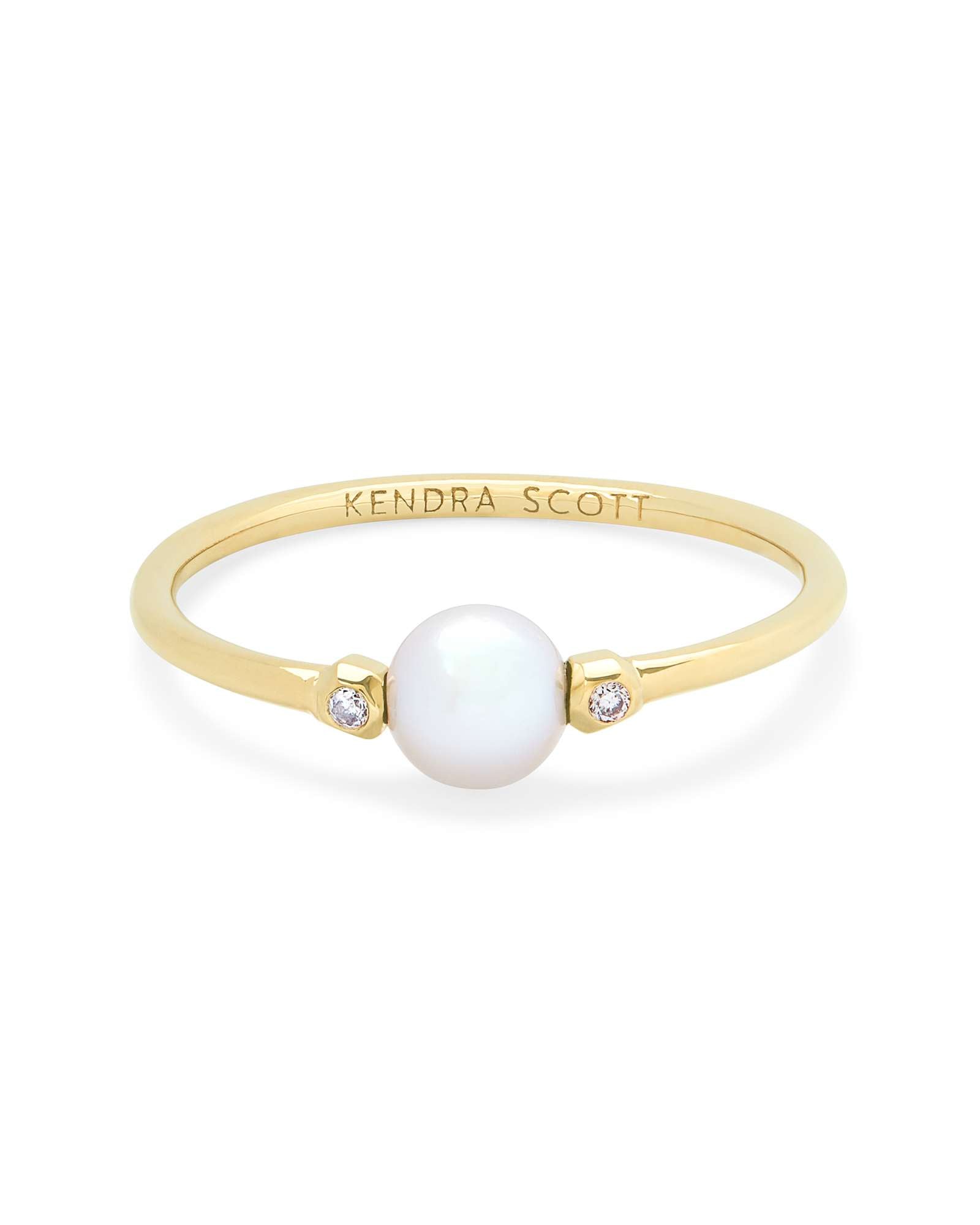 Cathleen 14k Yellow Gold Band Ring Freshwater Cultured Pearl 842177043417
