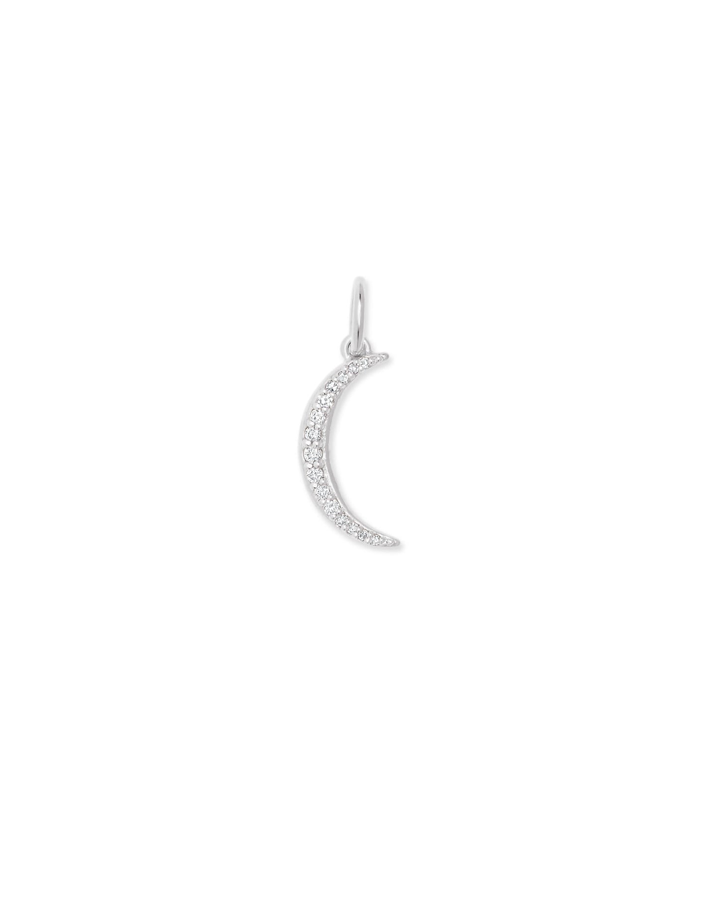 Crescent Moon in 18k Gold Vermeil & Sterling Silver Charm in White Diamond