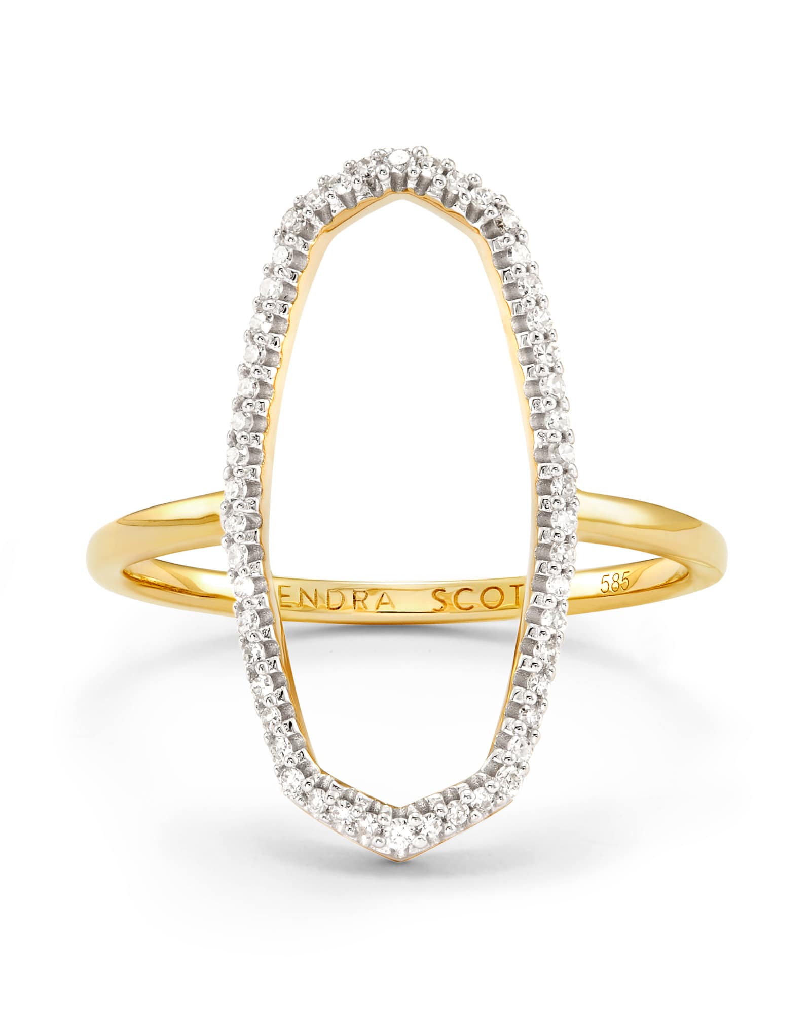Dani 14k Yellow Gold Open Ring in White Diamond 842177101018