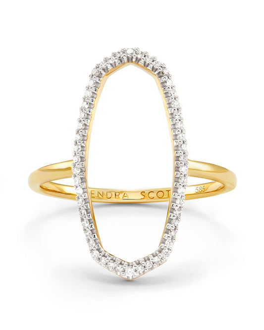 Dani 14k Yellow Gold Open Ring in White Diamond 842177101018