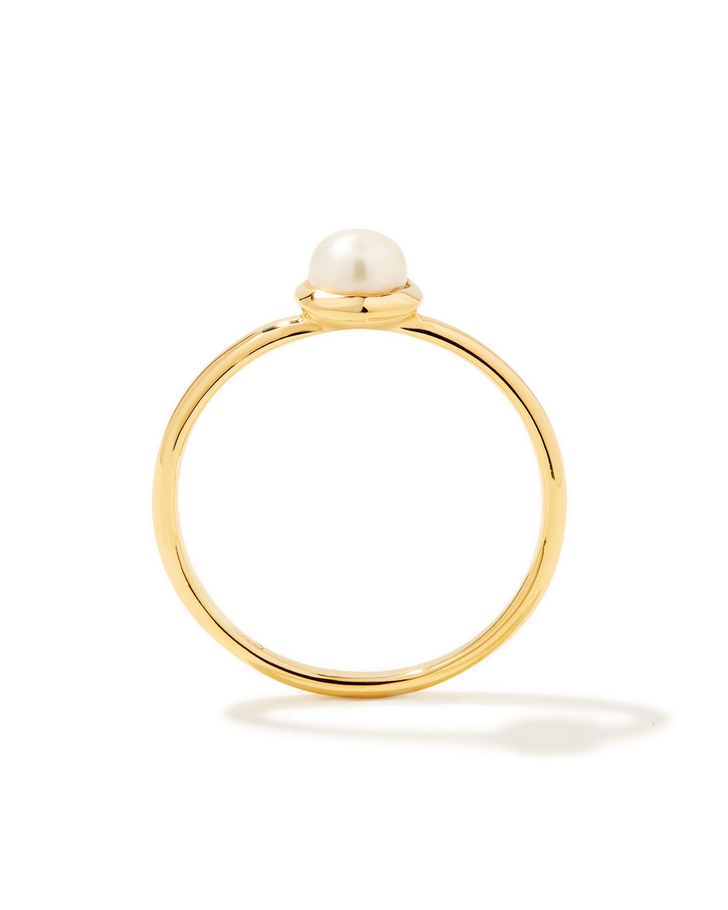 Davie Pearl 18k Gold Vermeil Band Ring in Freshwater Cultured Pearl 196088551494