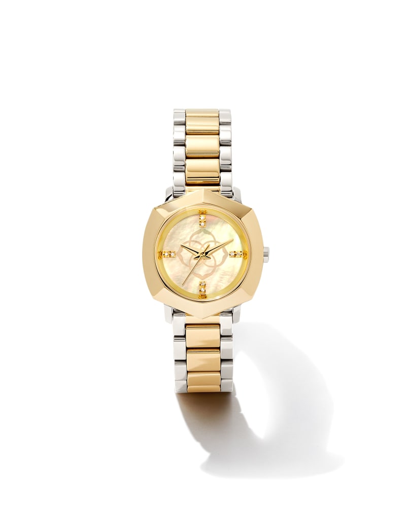 Dira Two Tone Stainless Steel 28mm Watch in Ivory Mother-of-Pearl 9608802823