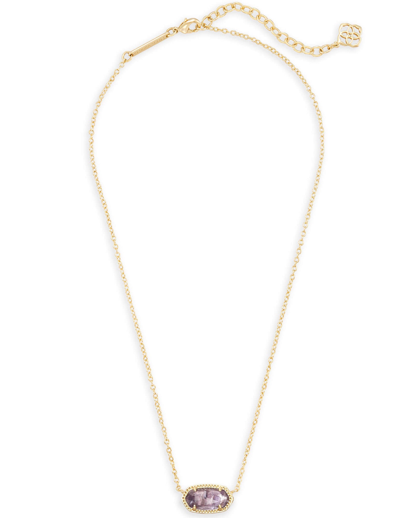Elisa Gold Pendant Necklace in Amethyst