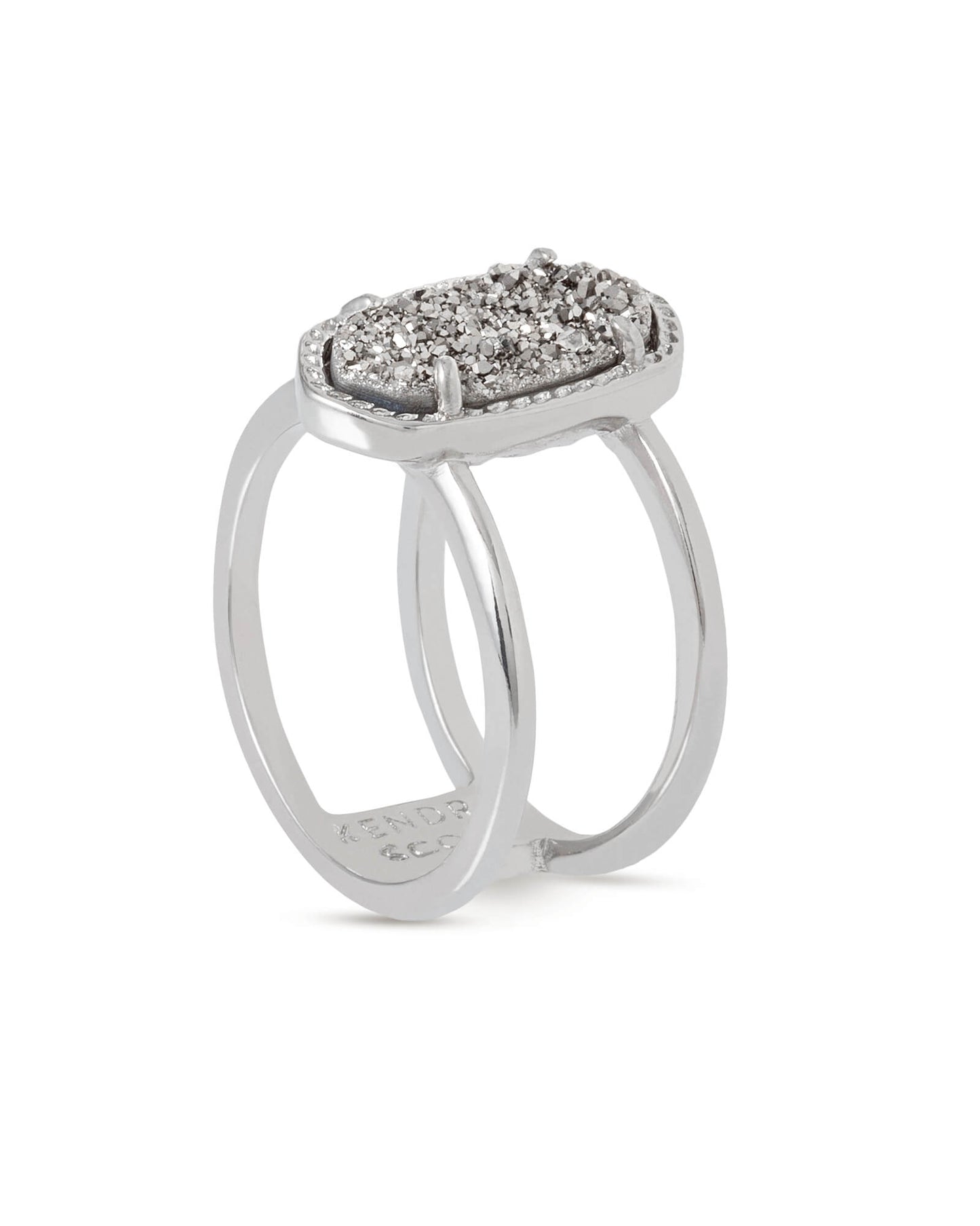 Elyse Silver Ring in Iridescent Drusy and Platinum Dursy