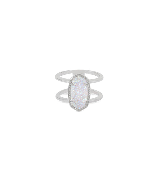 Elyse Silver Ring in Iridescent Drusy 842177145463
