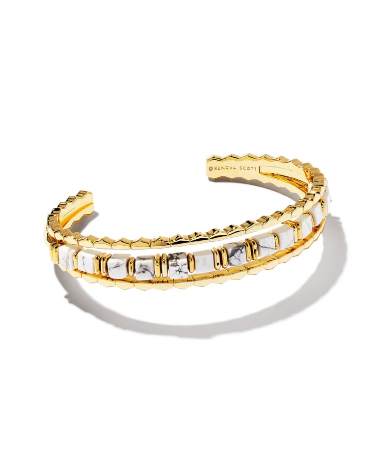 Ember Gold Triple Cuff Bracelet in Blue Lapis
