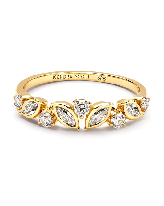 0.54 ct Becca 14k Yellow Gold Band Ring in White Diamond 842177198117