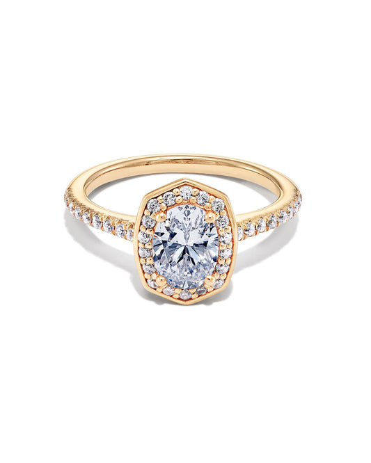 0.75 ct Oval Iconic Halo Engagement Ring in 14k Gold