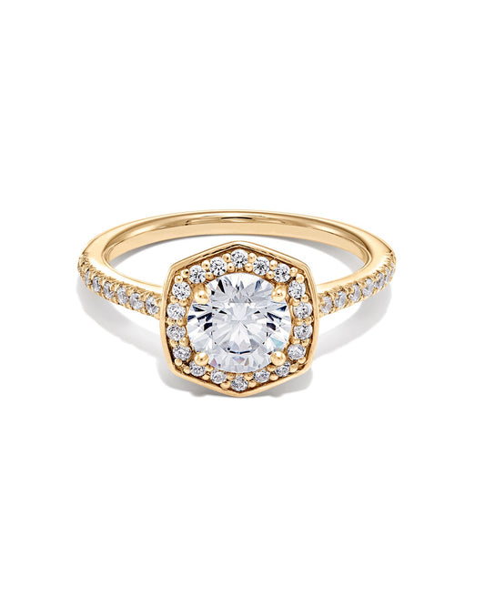 0.75 ct Round Iconic Halo Engagement Ring in 14k Gold