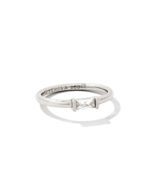 Juliette Silver Band Ring in White CZ 196088022161