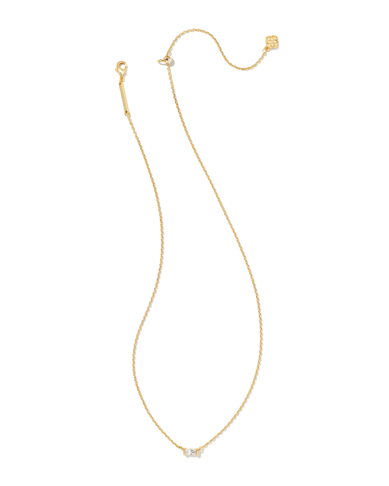 Juliette Gold Pendant Necklace in White CZ