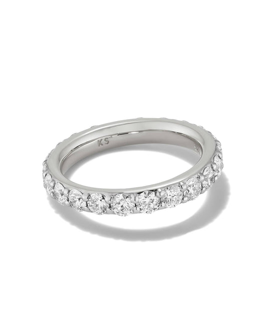 2 ct Lab Grown White Diamond Marilyn Band Ring in 14k White Gold 196088762913