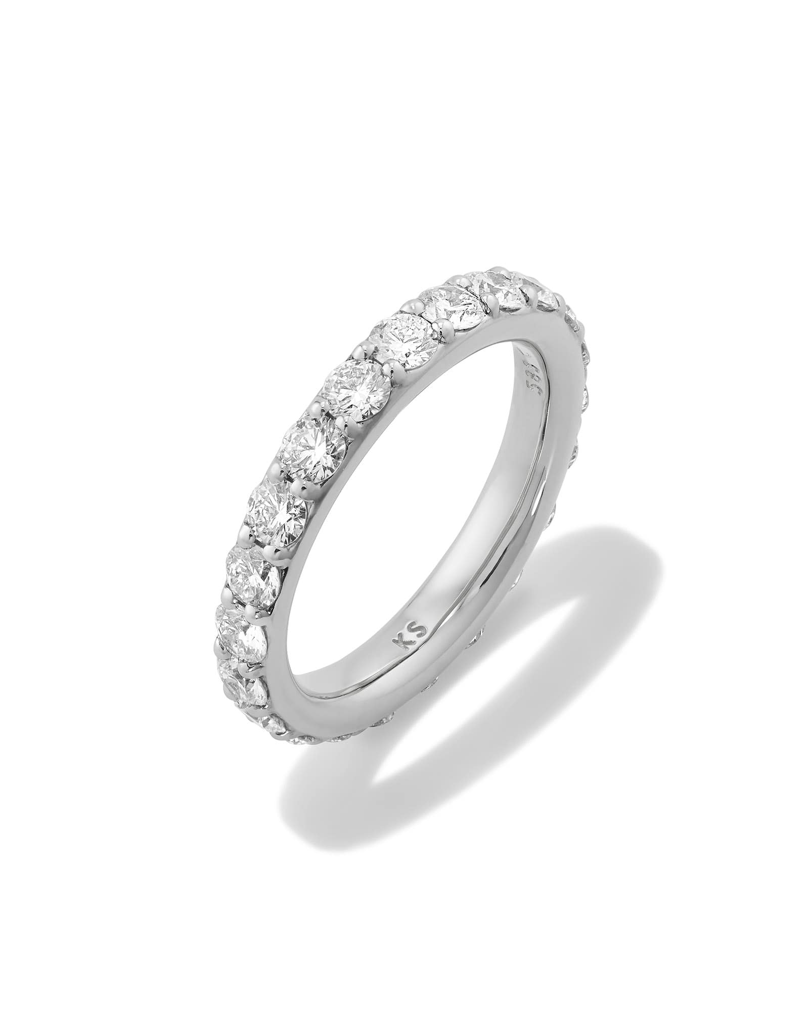 2 ct Lab Grown White Diamond Marilyn Band Ring in 14k White Gold 196088762913