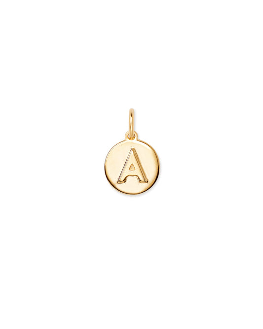 Letter Coin Charm in 18k Gold Vermeil
