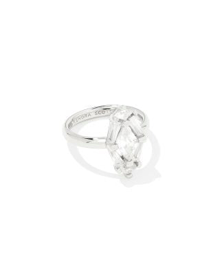 Lindy Rae Elyse Silver Cocktail Ring in White CZ 196088751740