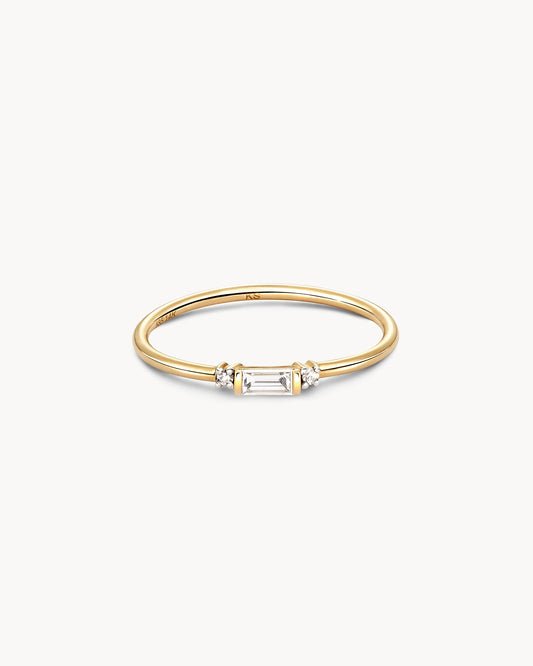 Maria 14k Yellow Gold Band Ring in White Diamond 842177066669