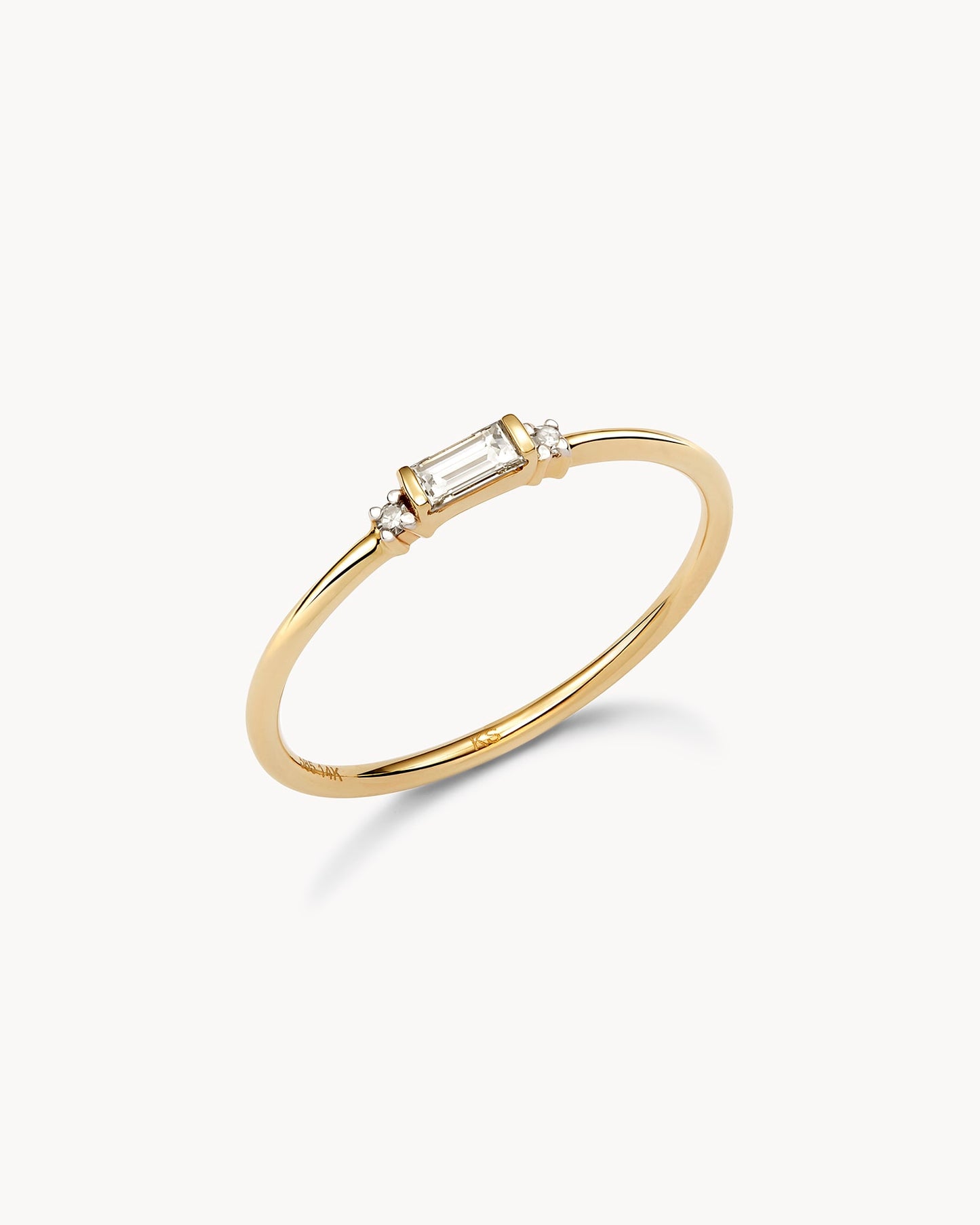 Maria 14k Yellow Gold Band Ring in White Diamond 842177066669