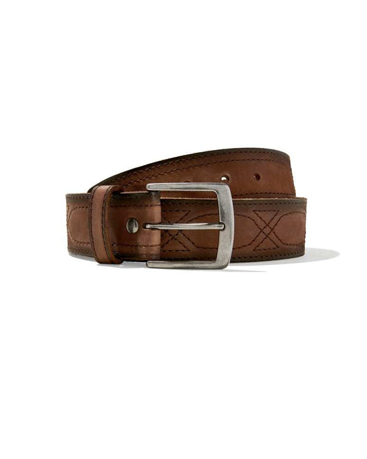 Men’s Stitched Belt in Milk Chocolate 196088042763