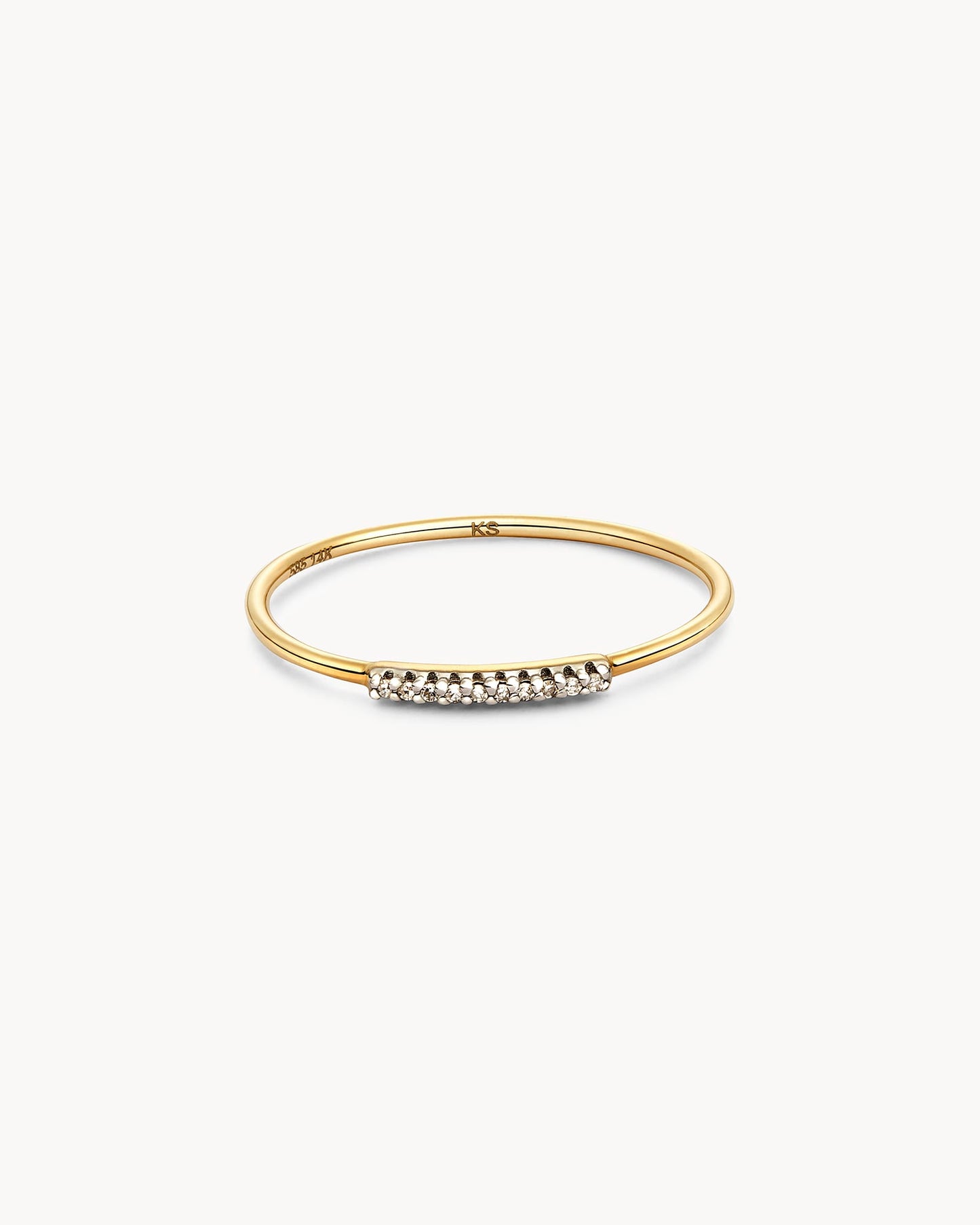 Mila 14k Yellow Gold Band Ring in White Diamond 842177066478