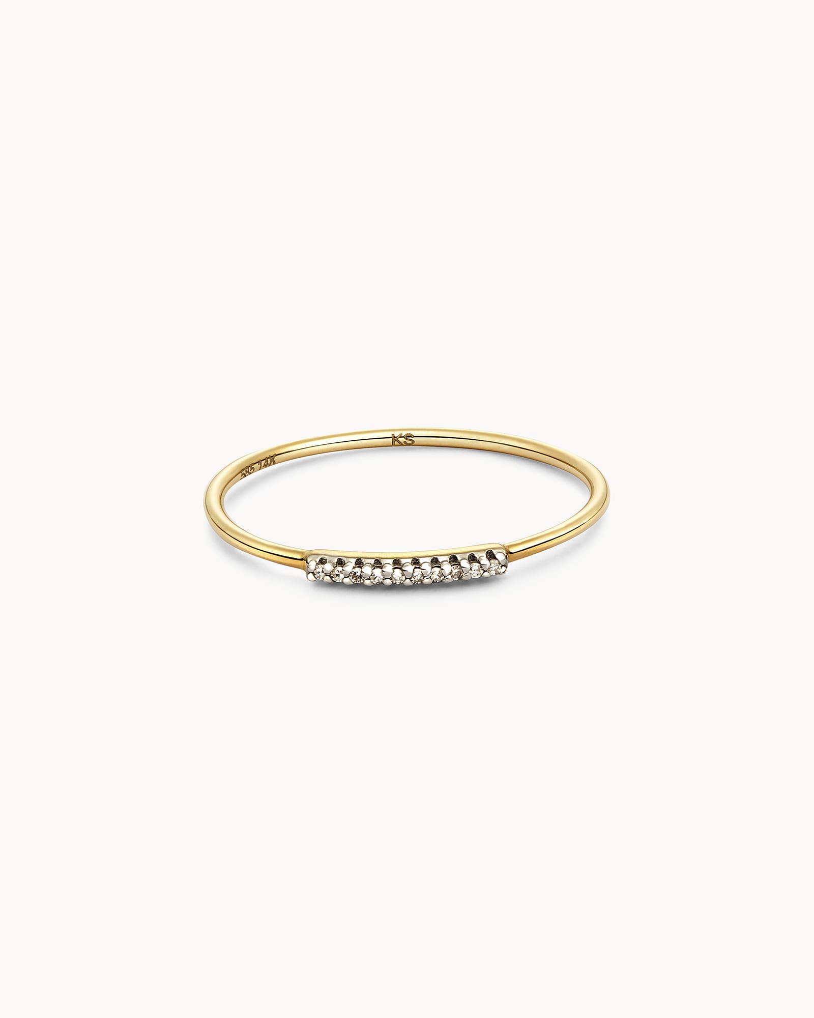 Mila 14k Yellow Gold Band Ring in White Diamond 842177066478