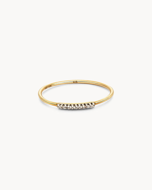Mila 14k Yellow Gold Band Ring in White Diamond 842177066478