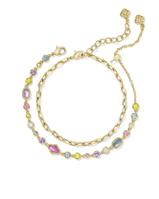 Mini Elisa and Abbie Set of 2 Delicate Chain Bracelets