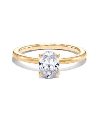 2 ct Oval Solitaire Engagement Ring in 14k Yellow Gold 196088026817