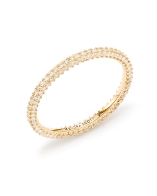 Remi 14k Yellow Gold Band Ring In White Diamonds 842177027622