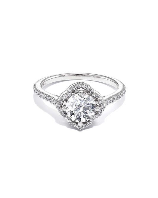 1 ct Lab Grown White Diamond Dira Signature Statement Ring in 14k White Gold 196088762845