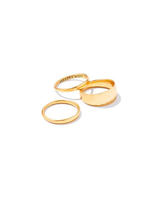 Terra Ring Set of 3 in Vintage Gold and Silver