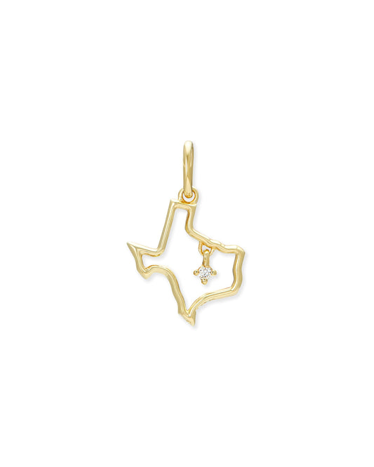 Texas 18k Gold Vermeil & Sterling Silver Charm in White Diamond