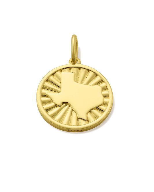 Texas Coin Charm in 18k Gold Vermeil & Sterling Silver