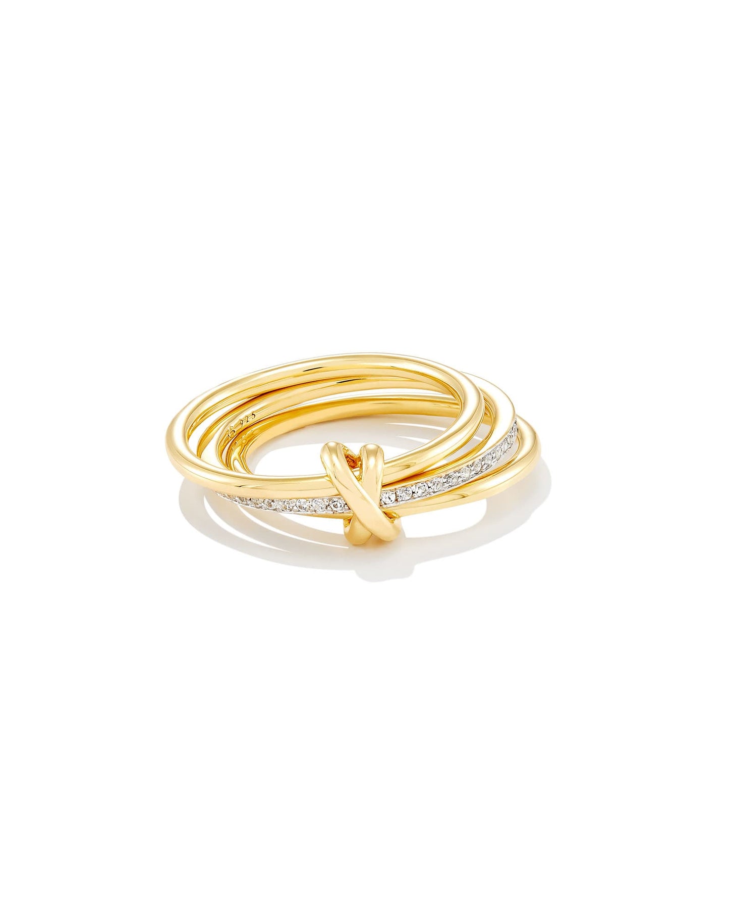 Tia 18k Gold Vermeil Band Ring in White Sapphire 196088013893