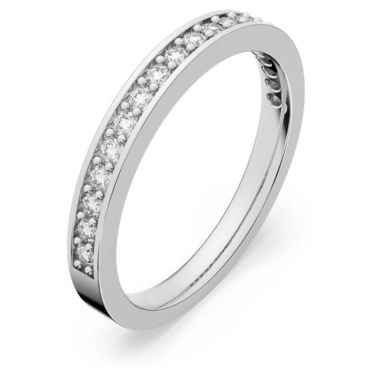 Swarovski Matrix ring, White, Rhodium plated
