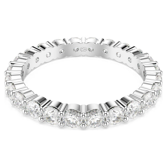 Swarovski Matrix Vittore ring, Round cut, White, Silver-tone finish