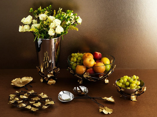 Golden Ginkgo Vase 132112