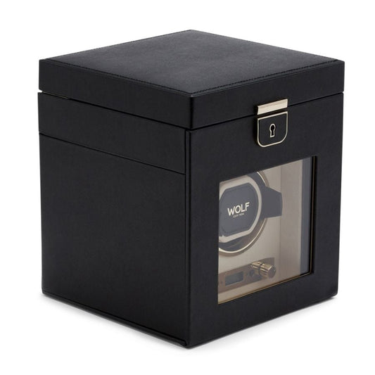Wolf Palermo Single Watch Winder with Jewelry Storage 213702