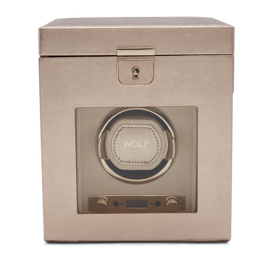 Wolf Palermo Single Watch Winder with Jewelry Storage 213716