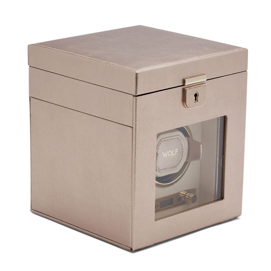 Wolf Palermo Single Watch Winder with Jewelry Storage 213716