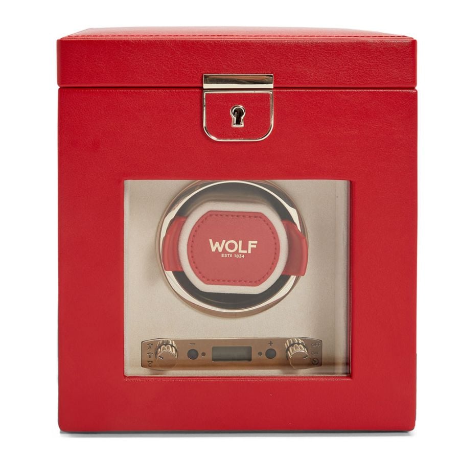 Wolf Palermo Single Watch Winder with Jewelry Storage 213772