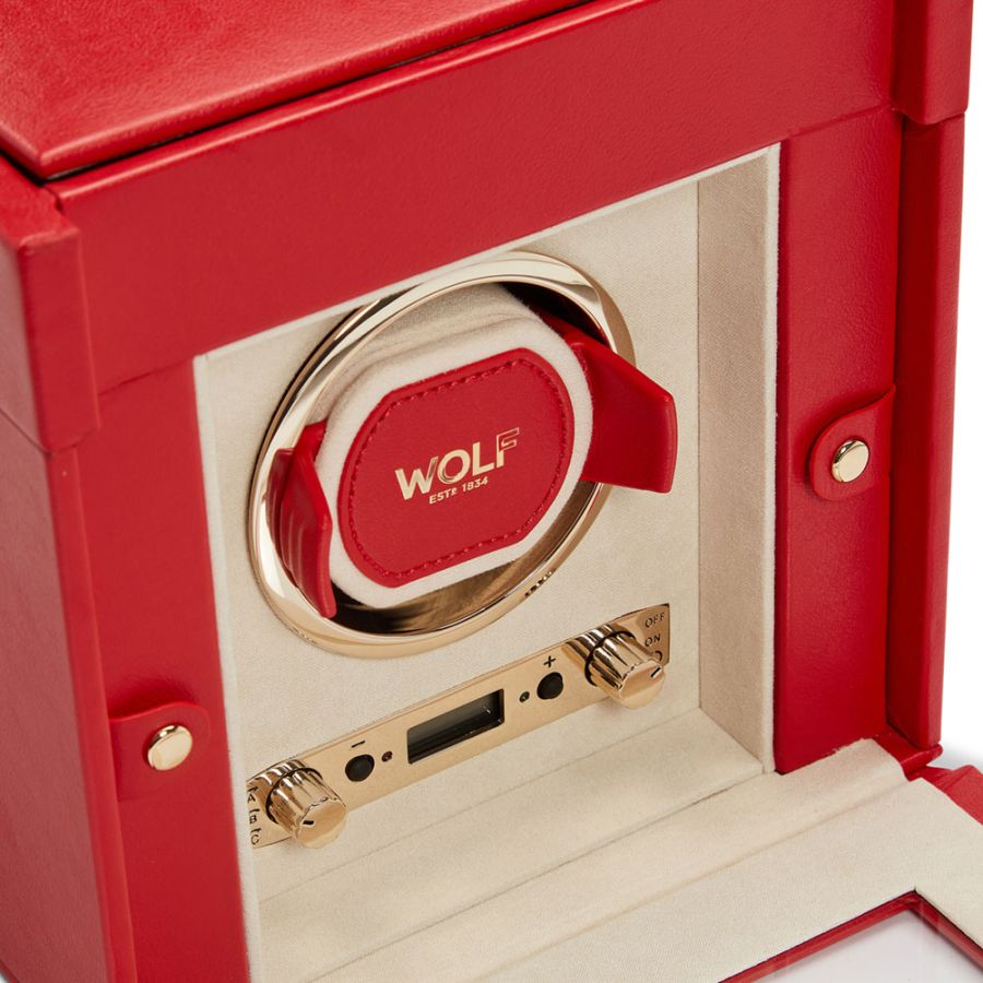 Wolf Palermo Single Watch Winder with Jewelry Storage 213772