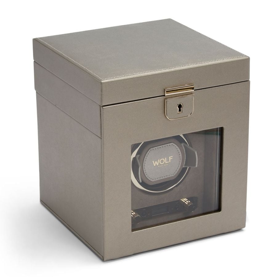 Wolf Palermo Single Watch Winder with Jewelry Storage 213778