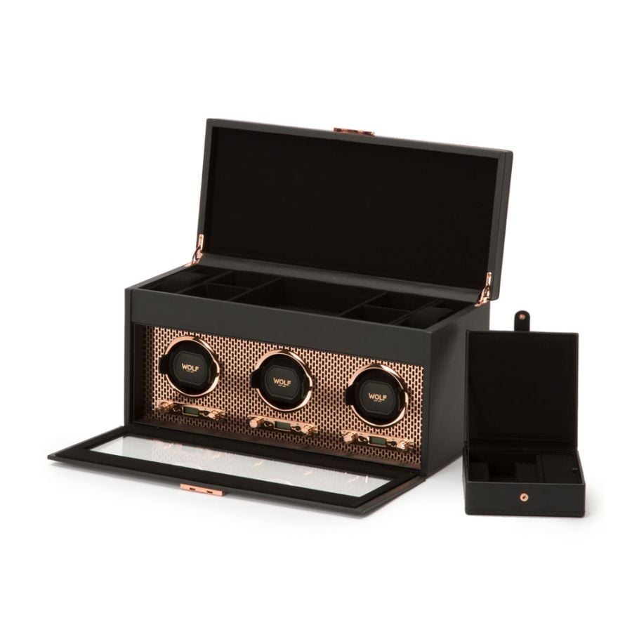 Wolf Axis Triple Watch Winder With Storage 469416