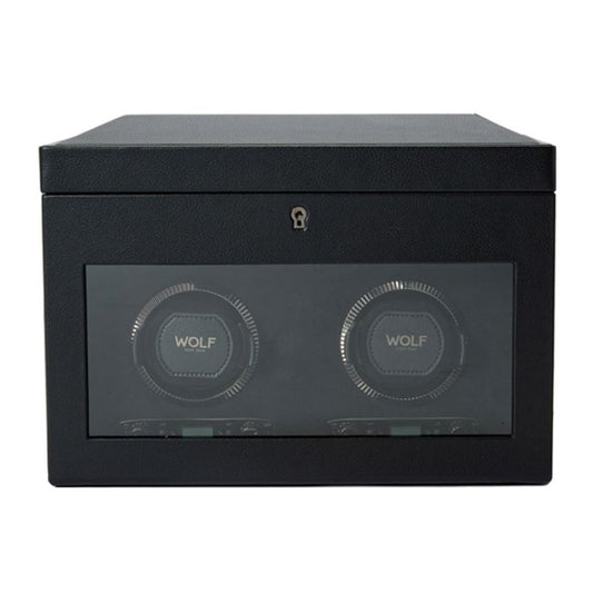 Wolf British Racing Double Watch Winder with Storage 792202