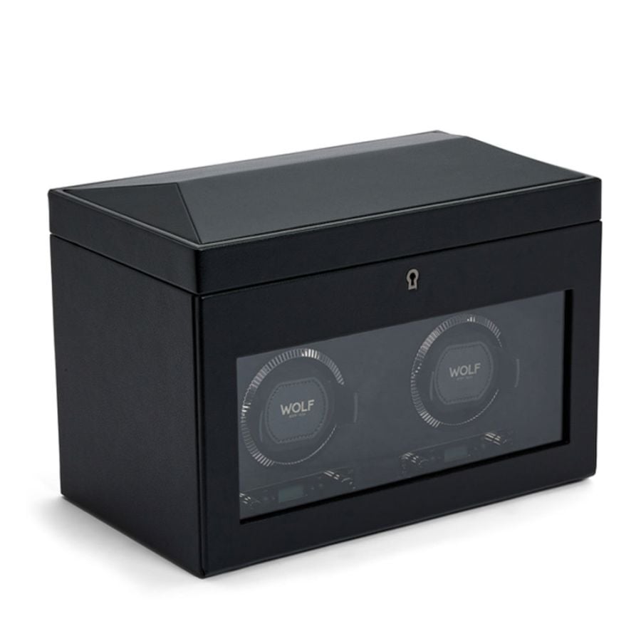 Wolf British Racing Double Watch Winder with Storage 792202
