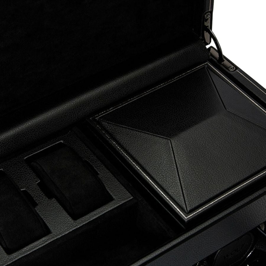 Wolf British Racing Double Watch Winder with Storage 792202