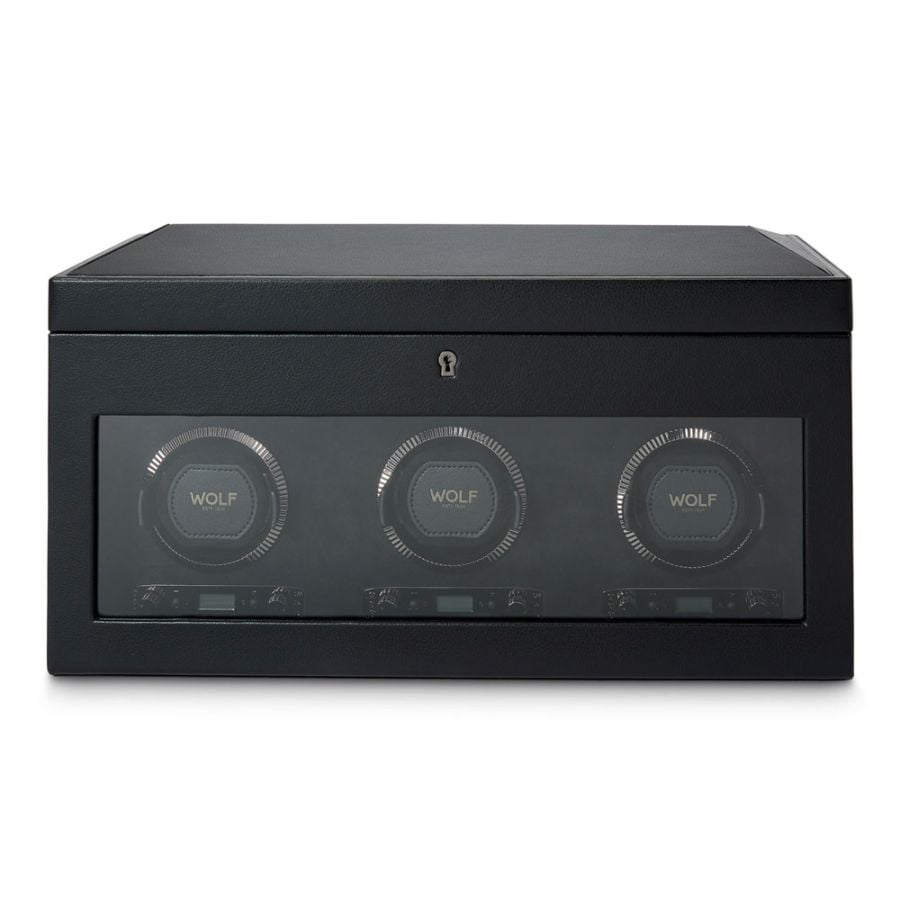 Wolf British Racing Triple Watch Winder with Storage 792302