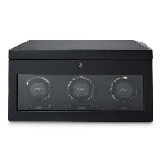 Wolf British Racing Triple Watch Winder with Storage 792302
