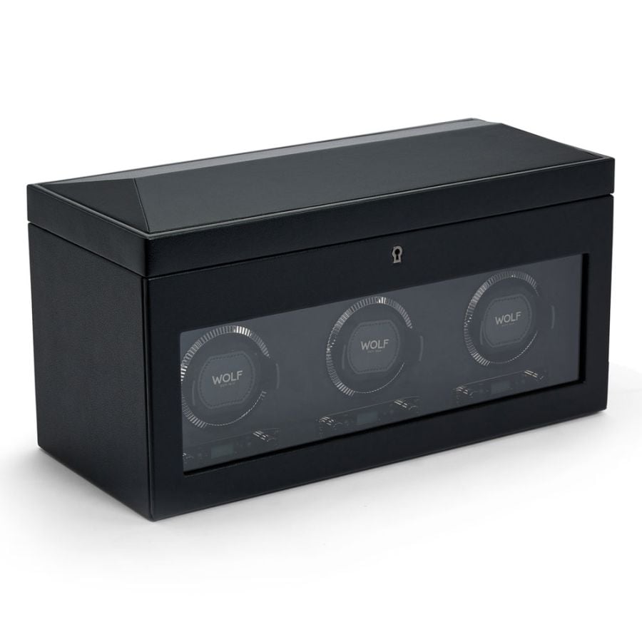 Wolf British Racing Triple Watch Winder with Storage 792302