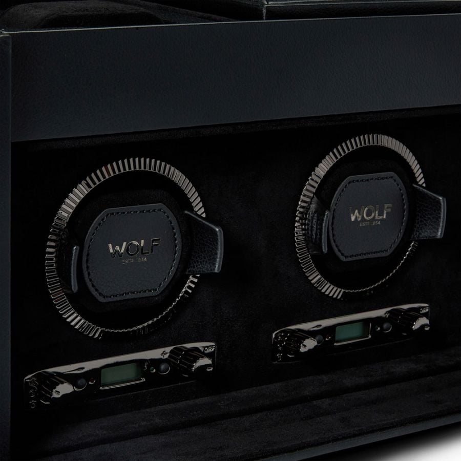 Wolf British Racing Triple Watch Winder with Storage 792302